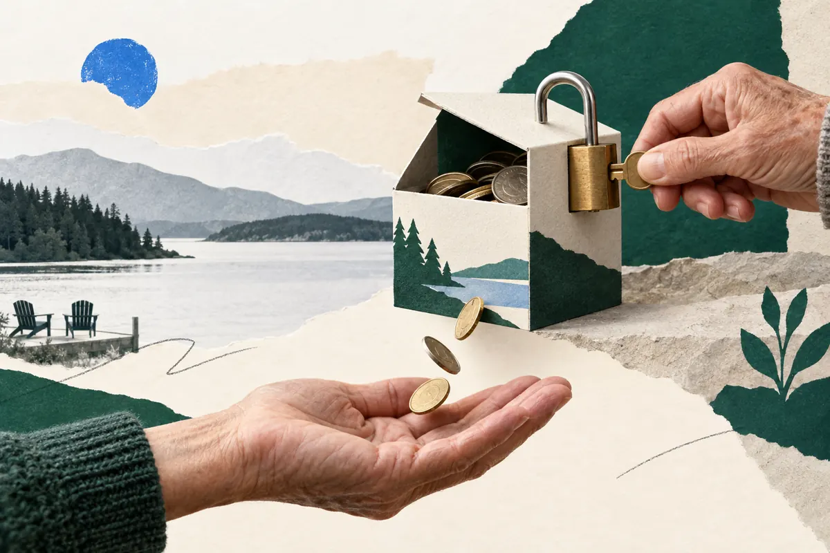 Hand turning a key in a padlock on a box of LIF pension savings